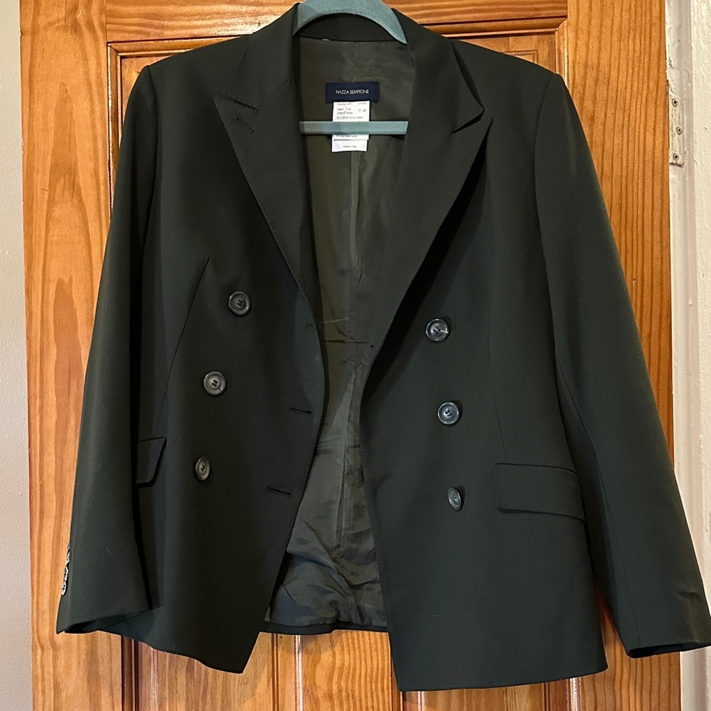 Women’s Dark Green Piazza Sempione Double-Breasted Blazer - Size IT 44
